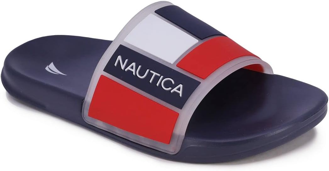 Nautica Men's Athletic Slide Comfort Sandal-Bower Clear