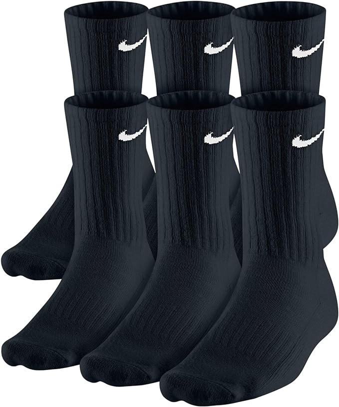 Nike Unisex Everyday Cushion Crew Socks SX7666-010 (Pack of 6 Pairs)