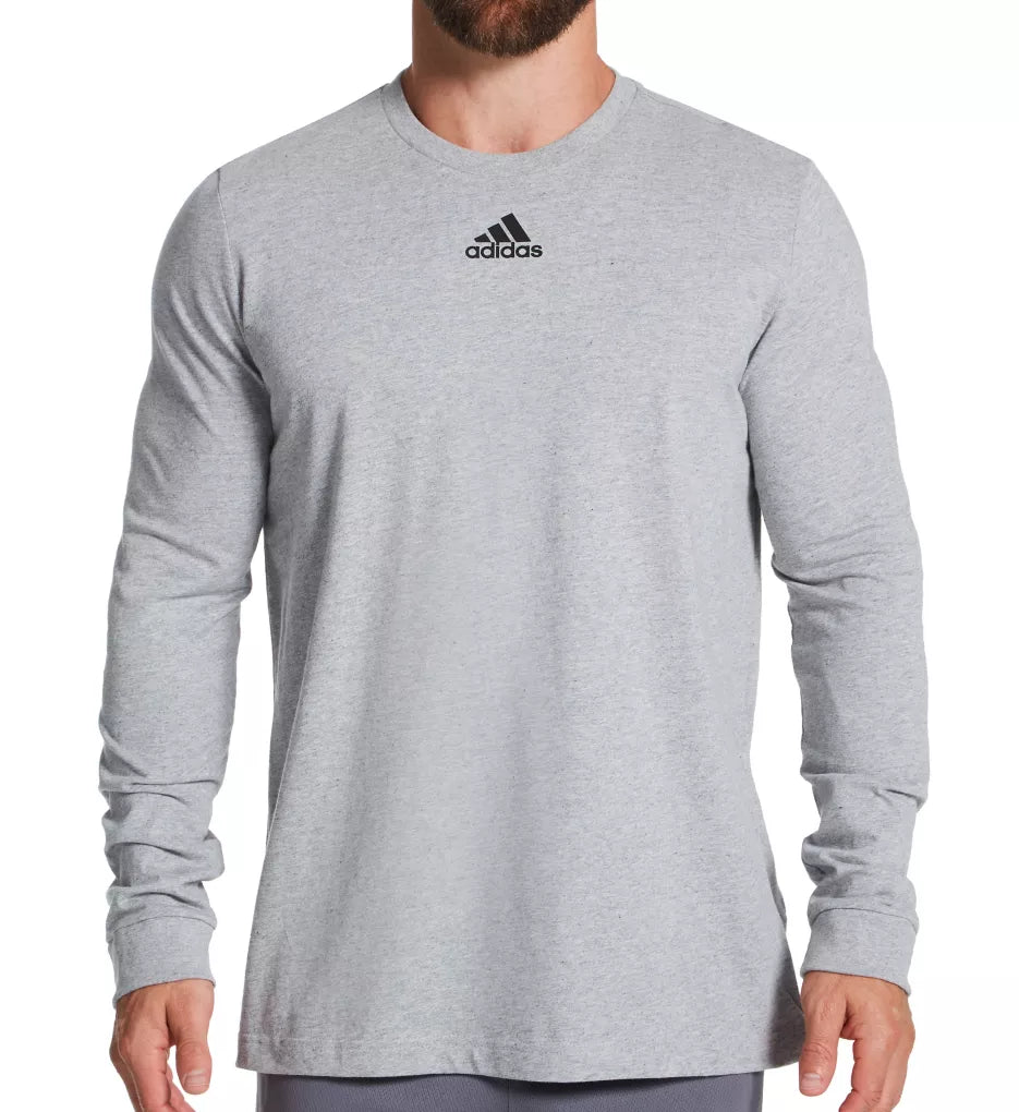 Adidas Men's Amplifier Regular Fit Cotton T-Shirt EK0193 LS Grey