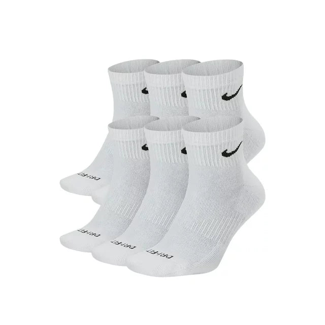 Nike Everyday Plus Cushion Ankle White/Black Socks - 6 Pair Pack SX6899-100