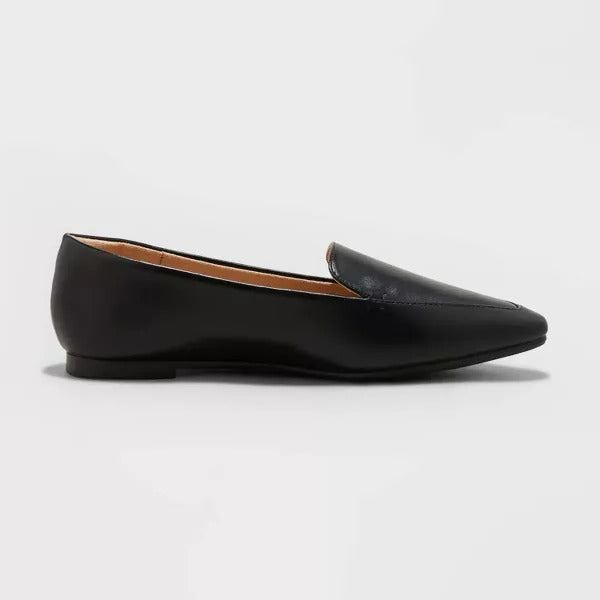 A New Day Black Pointy Slip On Flats For Women's
