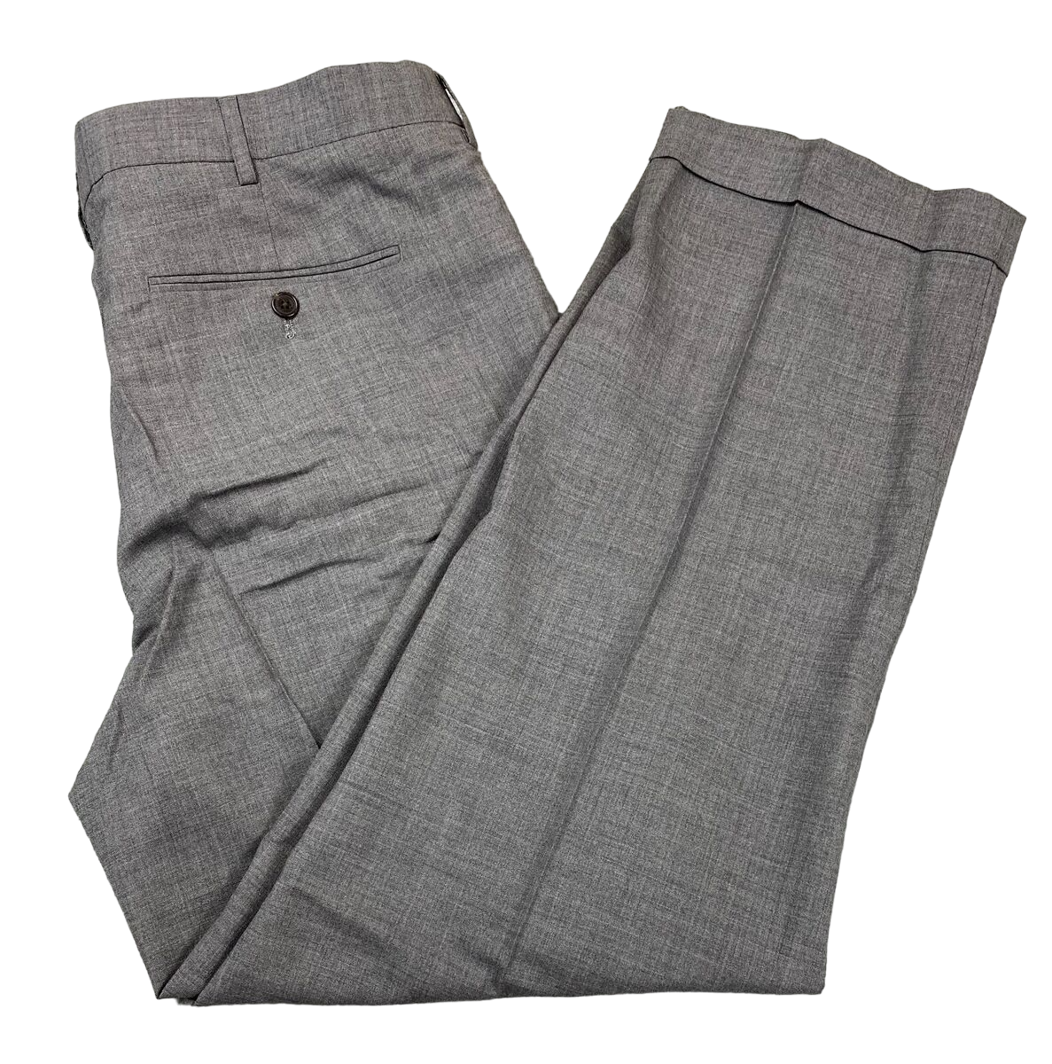 Lands' End Men's Traditional Fit PLT Wool Dress Pants Gray V10325