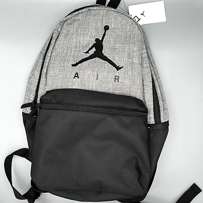 Nike Air Jordan Jumpman Backpack Gray Black Large 13" Laptop Gym Bag 9A0289-G3V